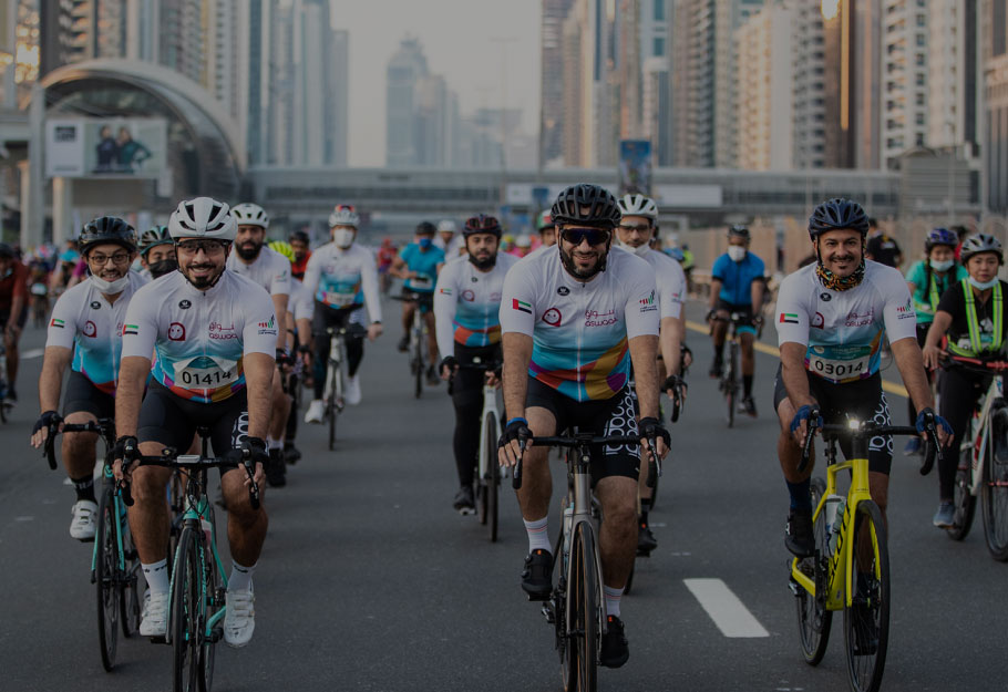 Collage of hotel, tour, delivery and campus settings with e-bikes